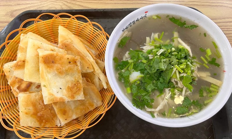 油饼母鸡汤